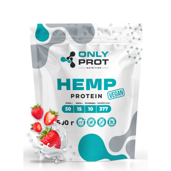 Конопляний протеїн Onlyprot 500 г полуниця