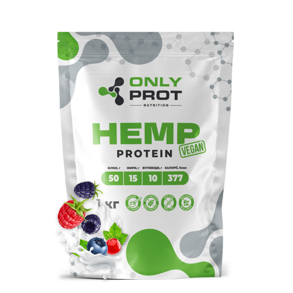 Конопляний протеїн Onlyprot 1 кг лісові ягоди