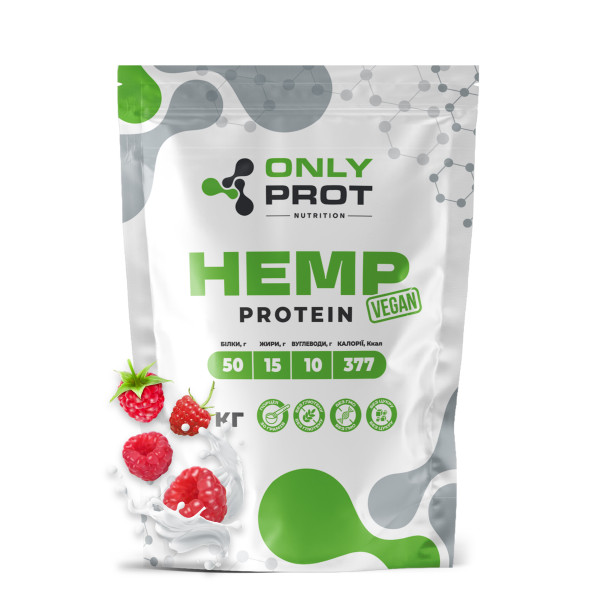 Конопляний протеїн Onlyprot 1 кг малина
