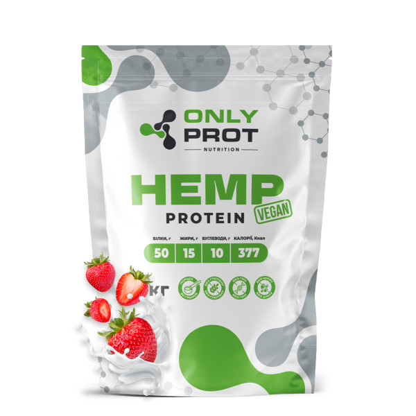 Конопляний протеїн Onlyprot 1 кг полуниця