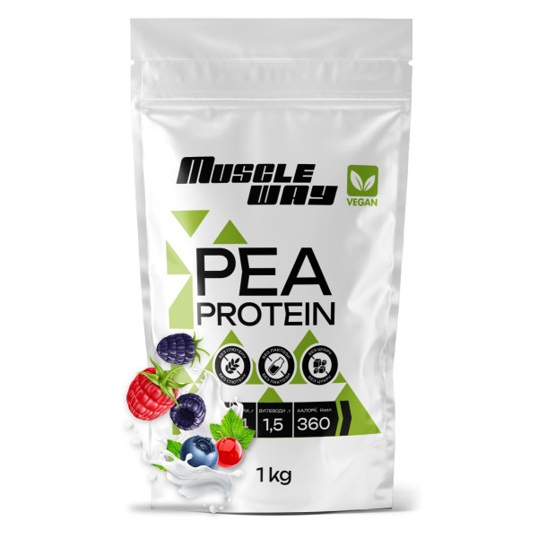 Гороховий протеїн MuscleWay 1 кг лісова ягода
