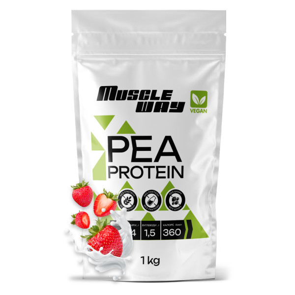 Гороховий протеїн MuscleWay 1 кг полуниця