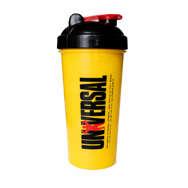 Шейкер Universal Nutrition 700 мл жовтий + сітка
